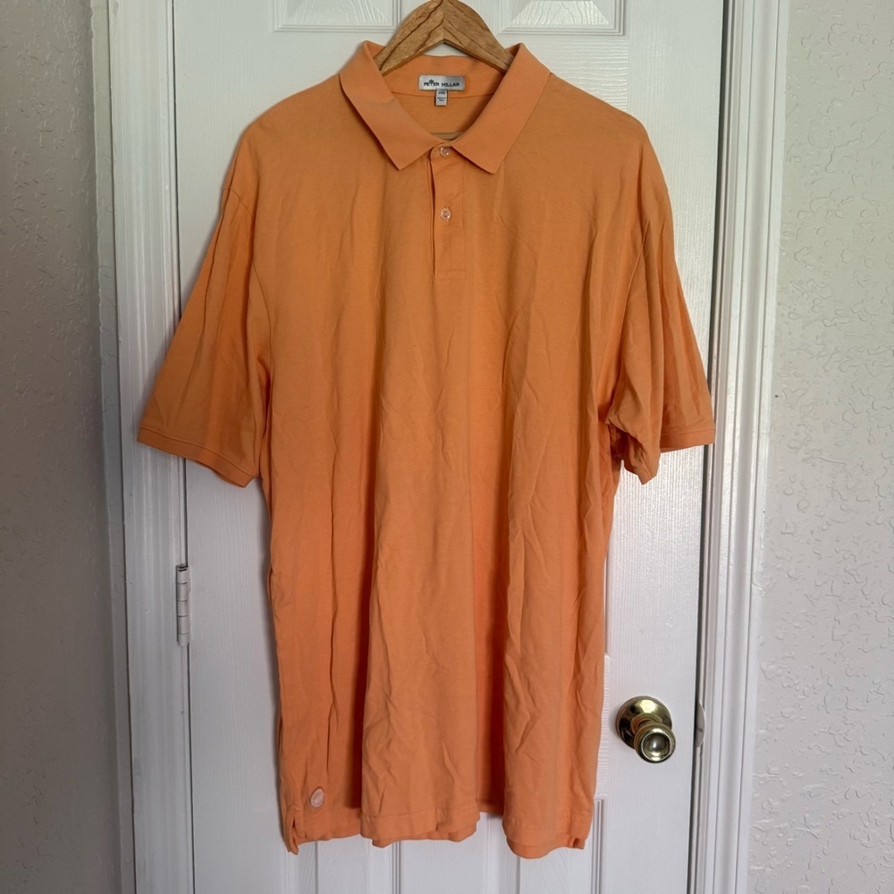 Peter Millar Orange Polo Shirt Soft Cotton Golf XXL